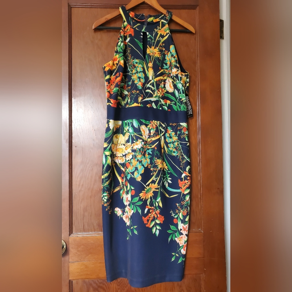 New York & Co Tropical Keyhole Dress